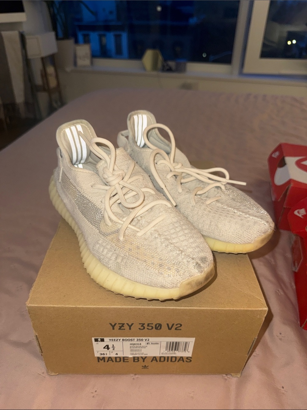 adidas Kids Yeezy Boost 350 V2 Cream/Tan Sneakers